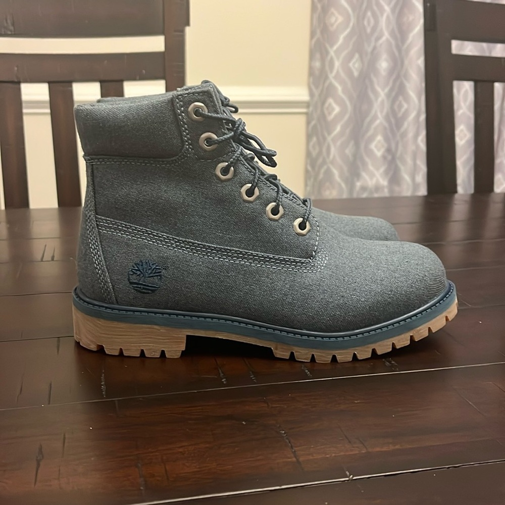 Timberland Nathan Swartz 6” Prem FAB BT Navy canvas boots Boys Junior Youth Sz 5 - Picture 3 of 12